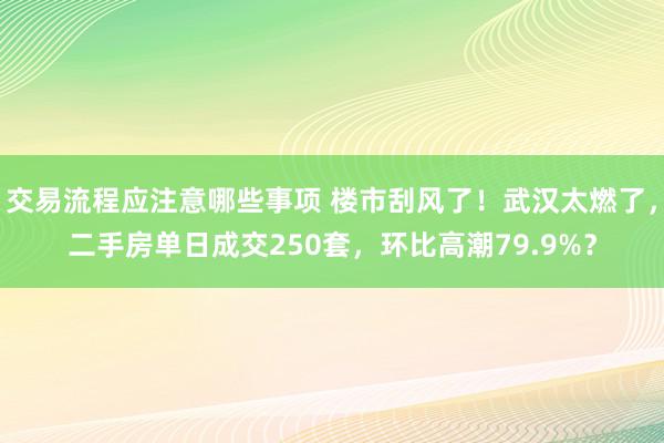 交易流程应注意哪些事项 楼市刮风了！武汉太燃了，二手房单日成交250套，环比高潮79.9%？