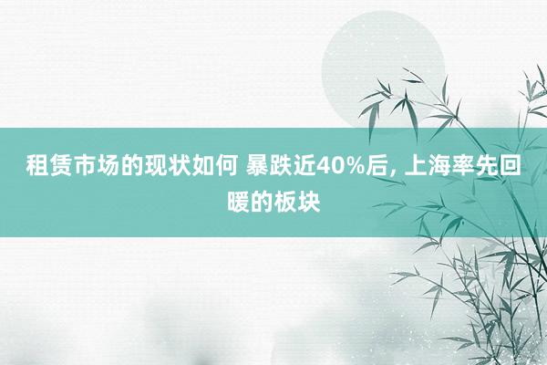 租赁市场的现状如何 暴跌近40%后, 上海率先回暖的板块