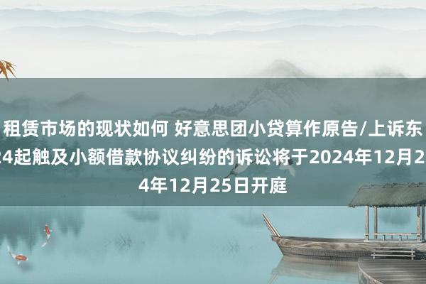 租赁市场的现状如何 好意思团小贷算作原告/上诉东谈主的24起触及小额借款协议纠纷的诉讼将于2024年12月25日开庭