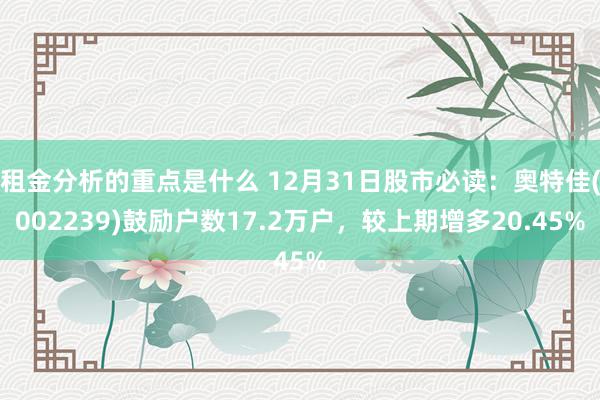 租金分析的重点是什么 12月31日股市必读：奥特佳(002239)鼓励户数17.2万户，较上期增多20.45%