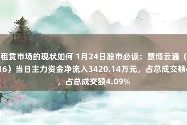 租赁市场的现状如何 1月24日股市必读：慧博云通（301316）当日主力资金净流入3420.14万元，占总成交额4.09%