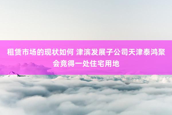 租赁市场的现状如何 津滨发展子公司天津泰鸿聚会竞得一处住宅用地