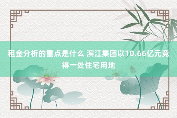 租金分析的重点是什么 滨江集团以10.66亿元竞得一处住宅用地