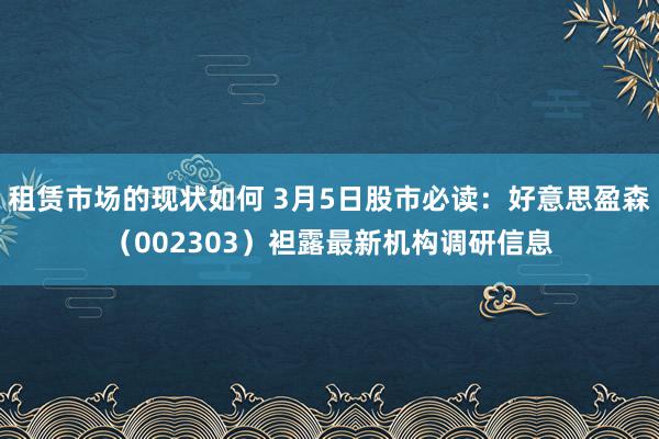 租赁市场的现状如何 3月5日股市必读：好意思盈森（002303）袒露最新机构调研信息